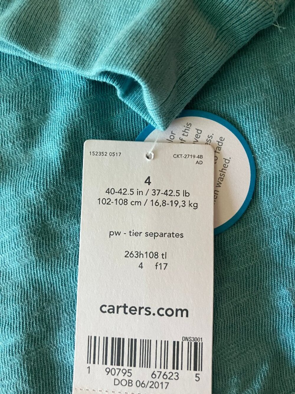 CARTER'S Boy's Polo shirt Turquoise color Size 4 Cotton - Picture 3 of 8